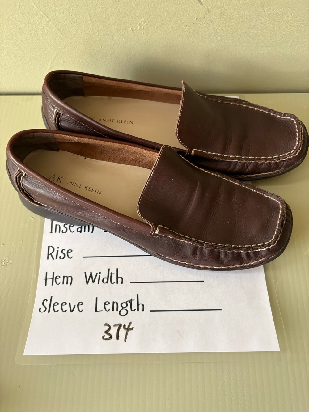 Anne Klein womens Dark Brown Leather Slip-On Loafers Sz 9.5 - Picture 7 of 7